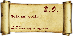 Meixner Opika névjegykártya